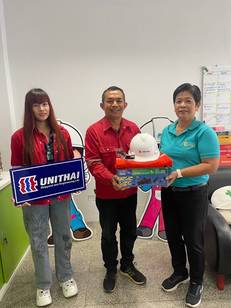 Unithai Shipyard & Engineering LTD. (Songkhla Branch) and Uniwise Offshore Collaborate to Donate Personal Protective Equipment (PPE) to the Regional Occupational Safety and Health Promotion Center (Southern Region) in Songkhla